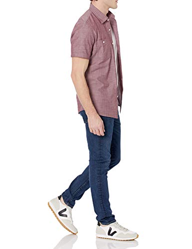 Camisa de chambray de manga curta masculina Amazon Essentials (Imagem do produto)