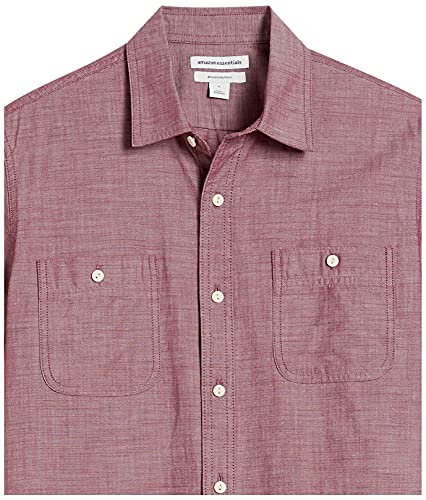 Camisa de chambray de manga curta masculina Amazon Essentials (Imagem do produto)